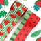 2 Rolls 10 Yards Summer Wired Edge Ribbon, 2.5inch Green White Stripe Burlap Ribbon, Watermelon Gift Wrapping Ribbon for Farmhouse Party DIY Craft Summer Wreaths